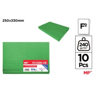 SUBCARPETAS BOLSA 240GR Fo VERDE PQ 10UNI