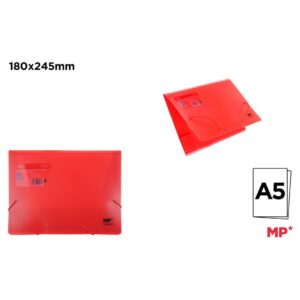 CARPETA CON SOLAPA Y GOMA A5 ROJO