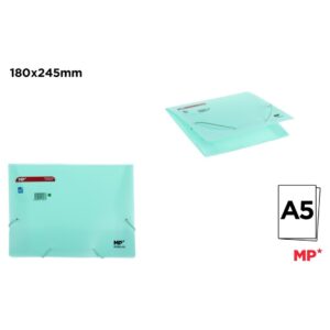 CARPETA CON SOLAPA Y GOMA A5 TURQUESA