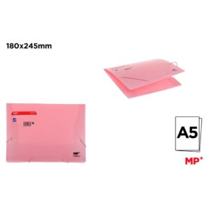 CARPETA CON SOLAPA Y GOMA A5 ROSA