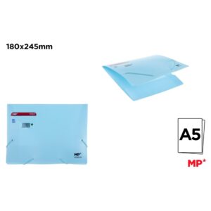 CARPETA CON SOLAPA Y GOMA A5 CIELO