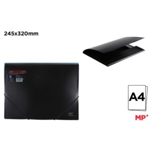 CARPETA CON SOLAPA Y GOMA A4 NEGRO