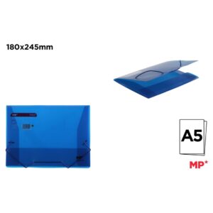 CARPETA CON SOLAPA Y GOMA A5 TRANS MARINO