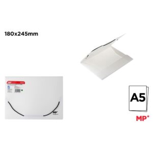 CARPETA CON SOLAPA Y GOMA A5 BLANCO