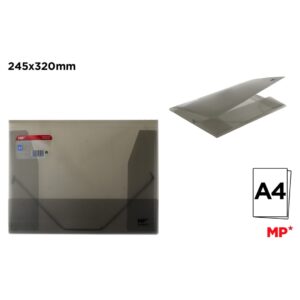 CARPETA CON SOLAPA Y GOMA A4 TRANS GRIS