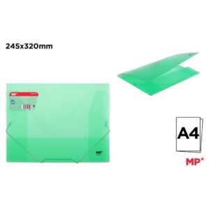 CARPETA CON SOLAPA Y GOMA A4 TRANS V.MANZANA