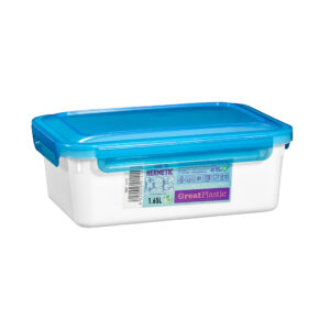 Táper Rectangular Alba con Junta Bi-Materia Blanca Ice 1.65L.